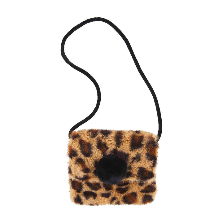 Leopard Pom Fur Purse