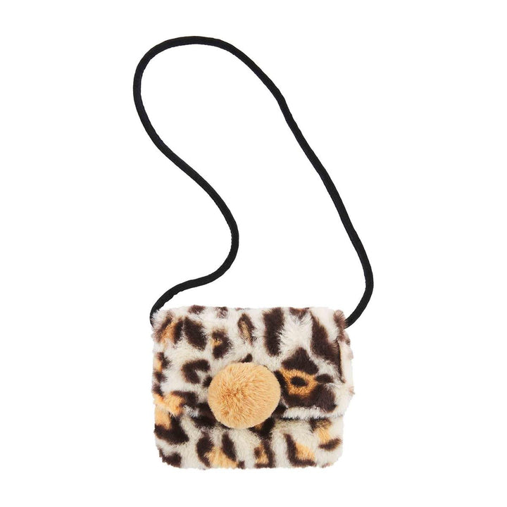 Leopard Pom Fur Purse