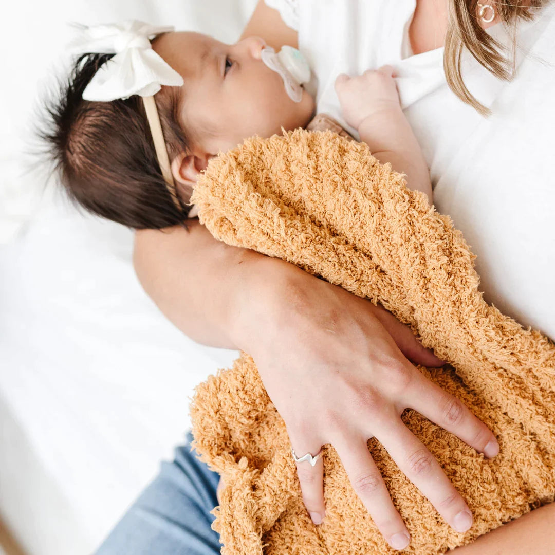 Ribbed Bamboni Mini Blanket-Golden