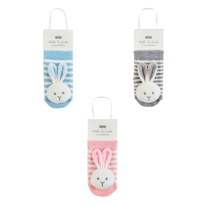 Bunny Rattle Toe Socks