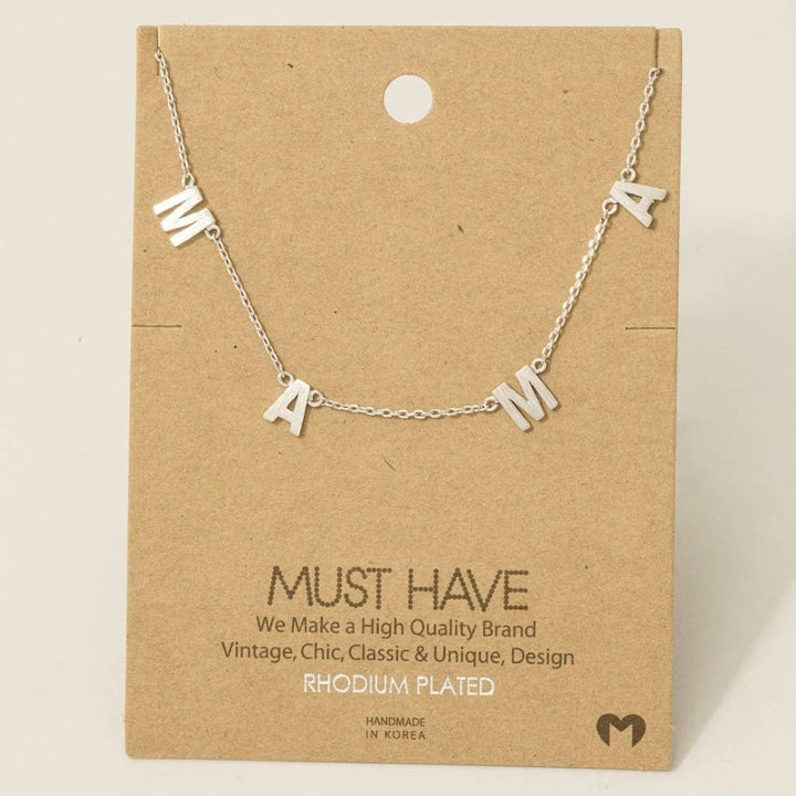 Gold Dipped Mama Station Charm Necklace