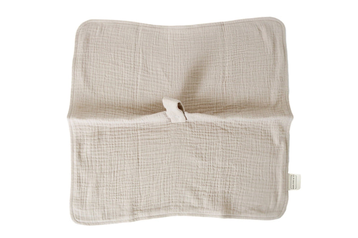 Natural Sand Organic Cotton Muslin Lovey Blanket