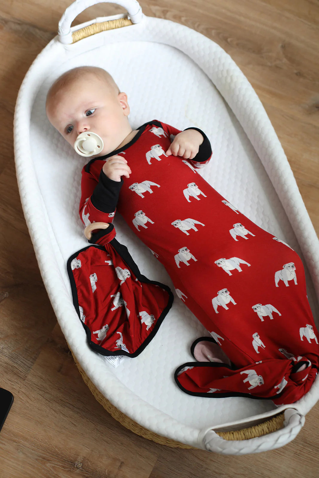 Red Bulldog Bamboo Knotted Gown(Gown ONLY)