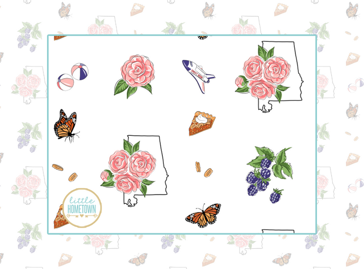 Alabama Baby Floral Swaddle Blanket