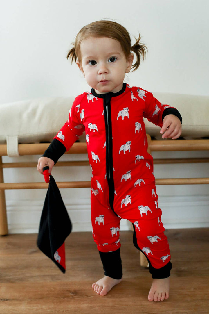 Red Bulldog Double Zipper Bamboo Sleeper
