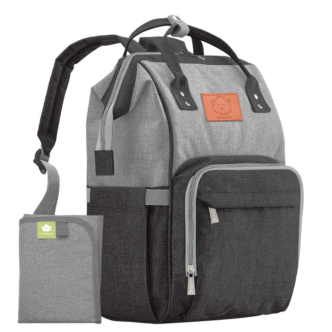 KeaBabies Original Diaper Bag Backpack-Graphite