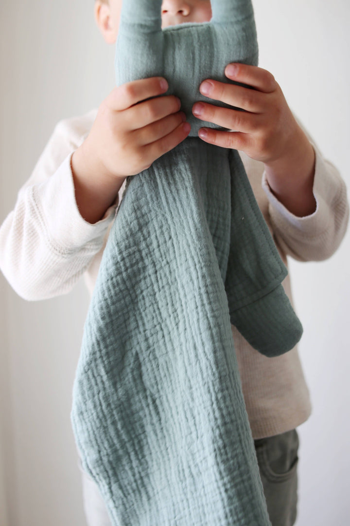Organic Cotton Muslin Sage Bunny Lovey Blanket