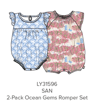 2 Pack Ocean Gems Romper Set
