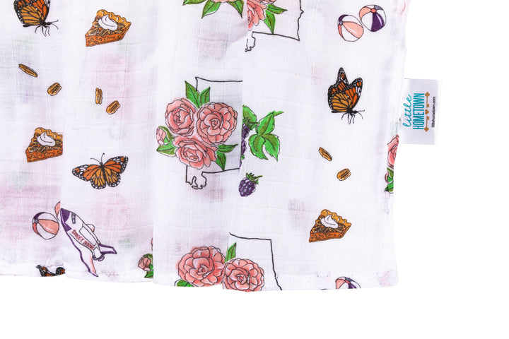 Alabama Baby Floral Swaddle Blanket