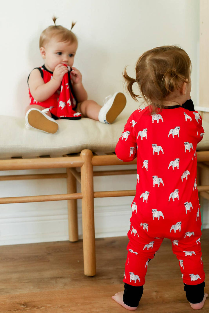 Red Bulldog Double Zipper Bamboo Sleeper