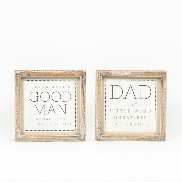 Dad-Good Man Reversible Wooden Block