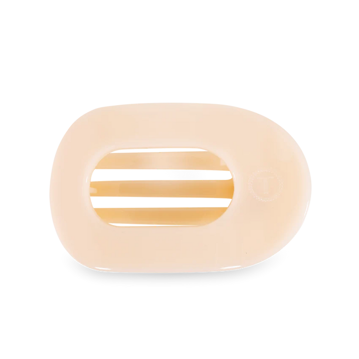 Almond Beige Flat Round Clip