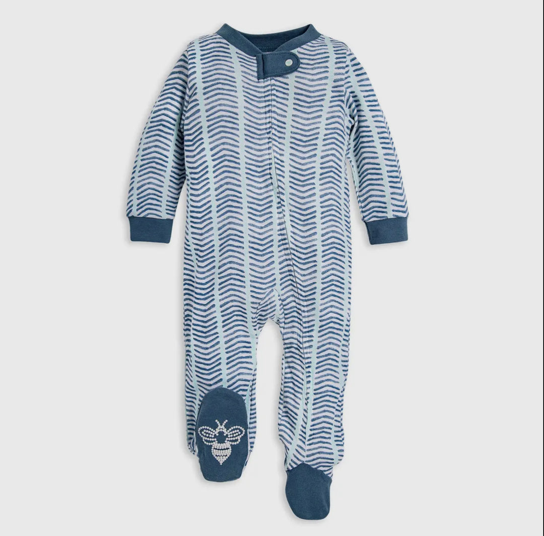Watercolor Chevron Sleep & Play (Blue Star)
