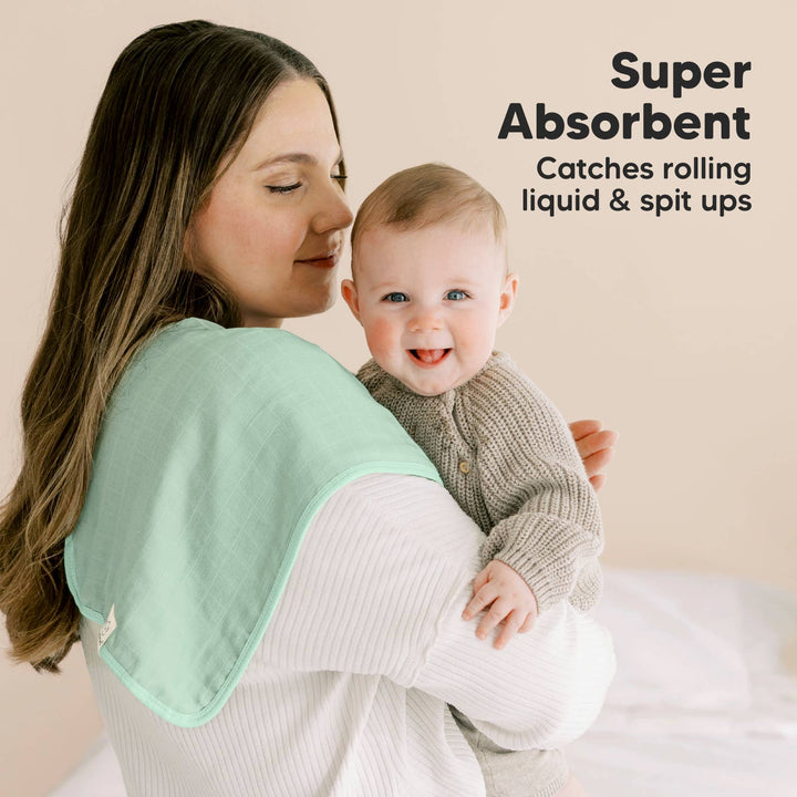 KeaBabies 5pk Lumi Muslin Burp Cloths for Baby Boys, Girls