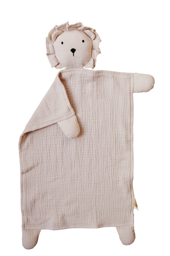 Natural Sand Organic Cotton Lion Lovey Blanket