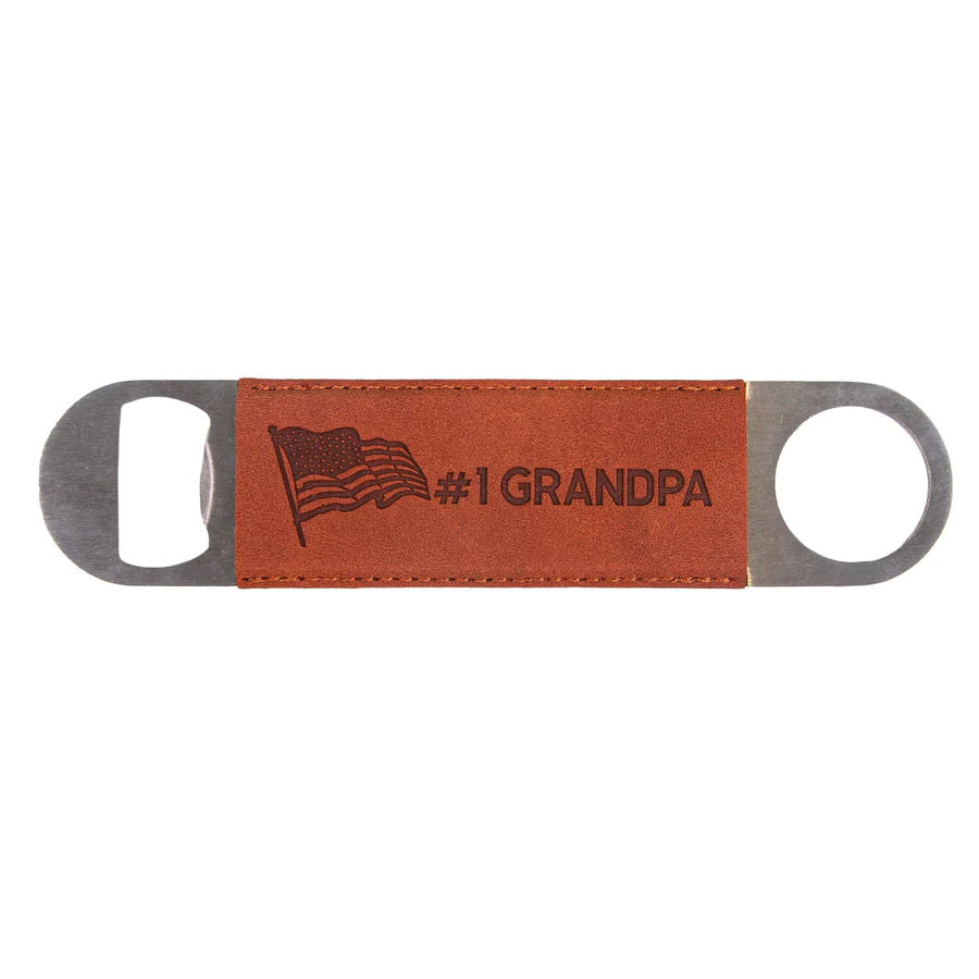 #1 Grandpa Leather Bottle Opener