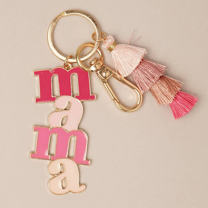 Mama Acrylic Tassel Keychain for Mom Gifts