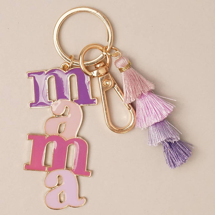 Mama Acrylic Tassel Keychain for Mom Gifts