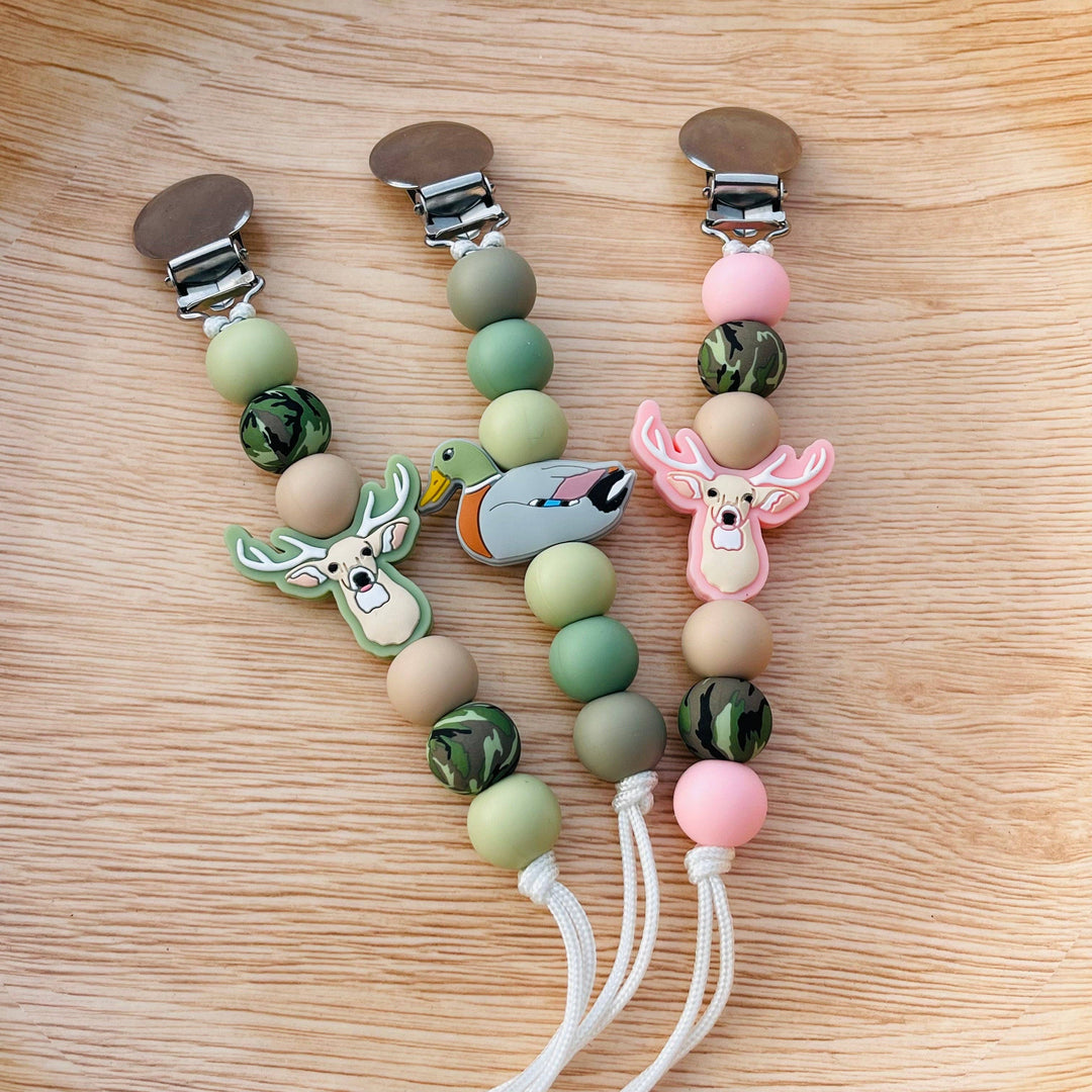 Hunting Season Pacifier Clips (Green Deer)