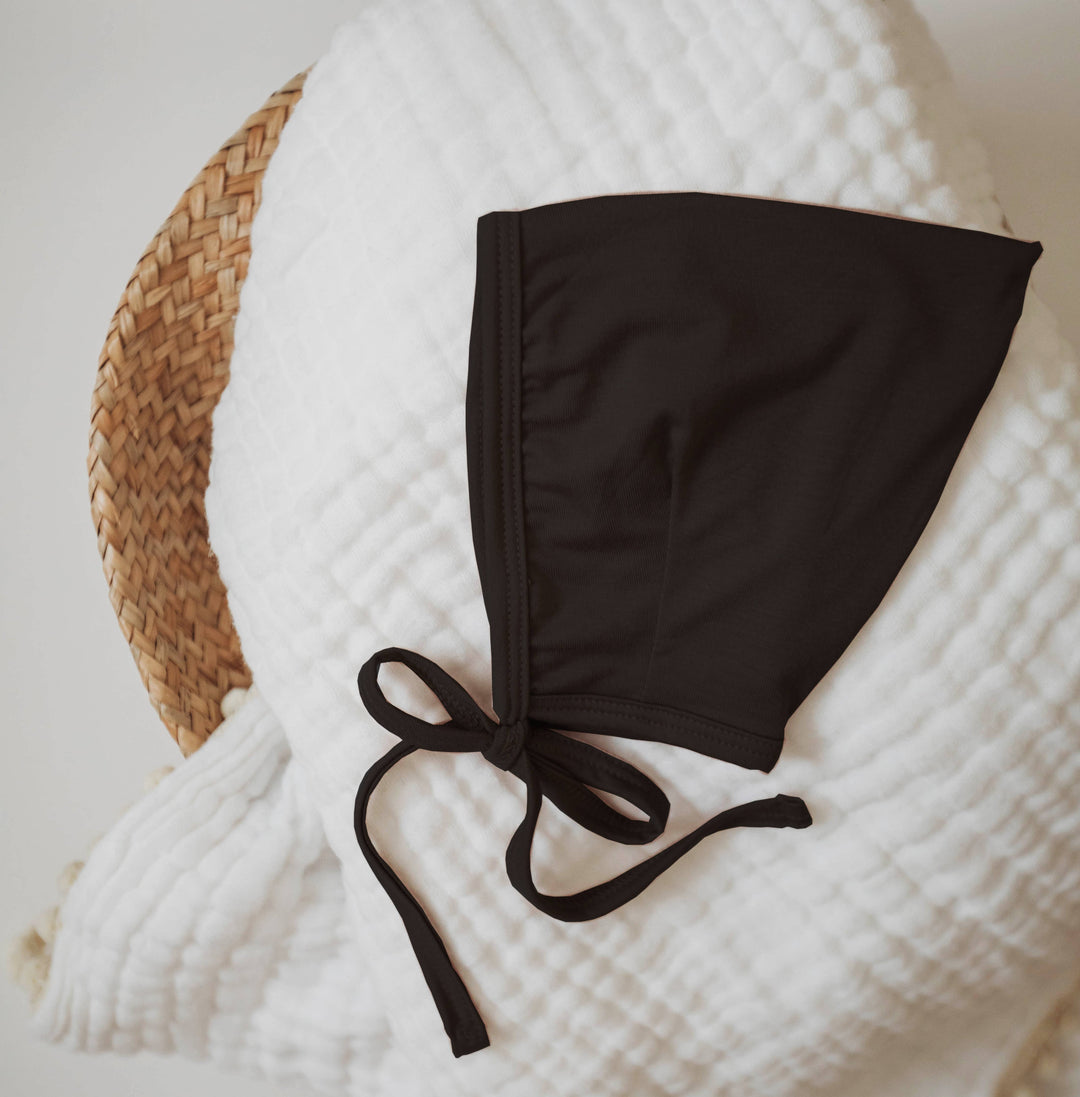 Bamboo Pixie Bonnet Baby Hat - Black