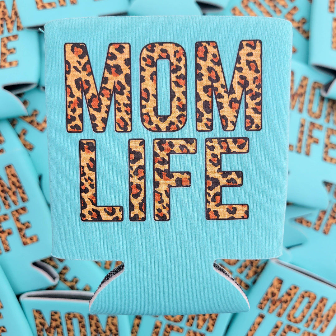 Leopard Mom Life Koozie