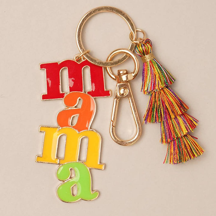 Mama Acrylic Tassel Keychain for Mom Gifts