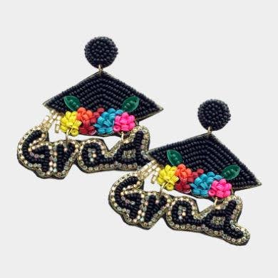 Graduation Cap Dangle Earrings