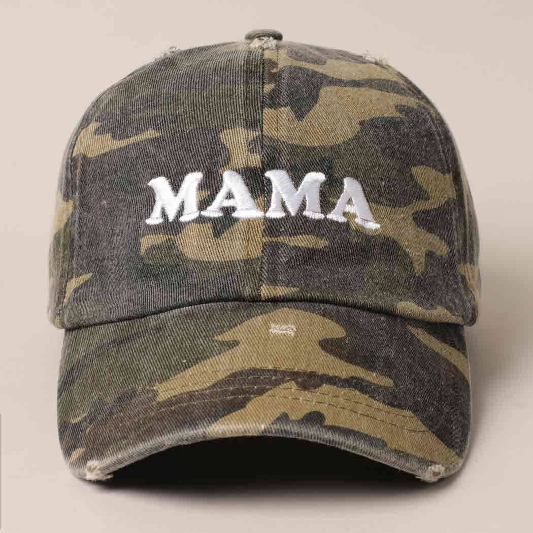 MAMA Camouflage Print Adjustable Baseball Cap