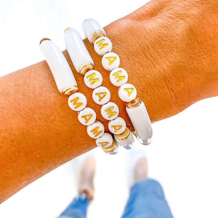 Mama Acrylic Tube Bamboo Bracelets