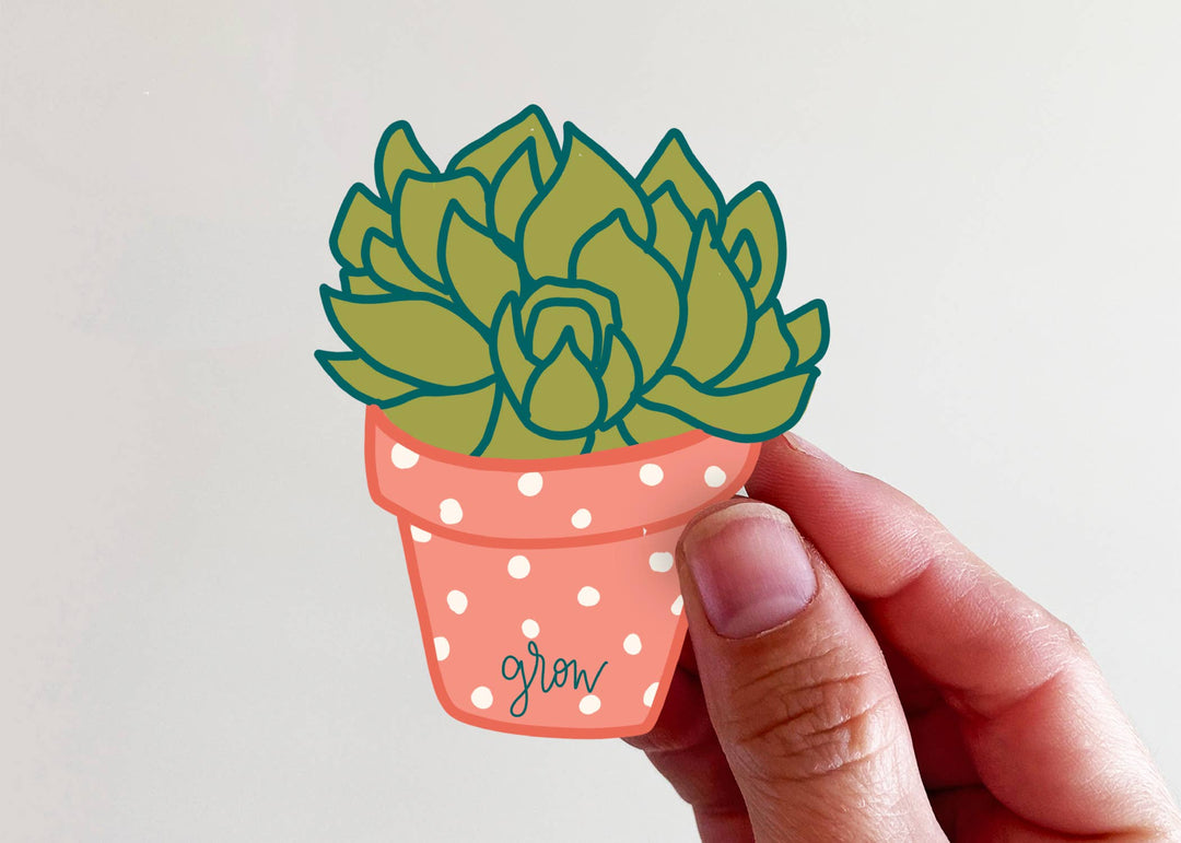 Grow Succulent Vinyl Sticker