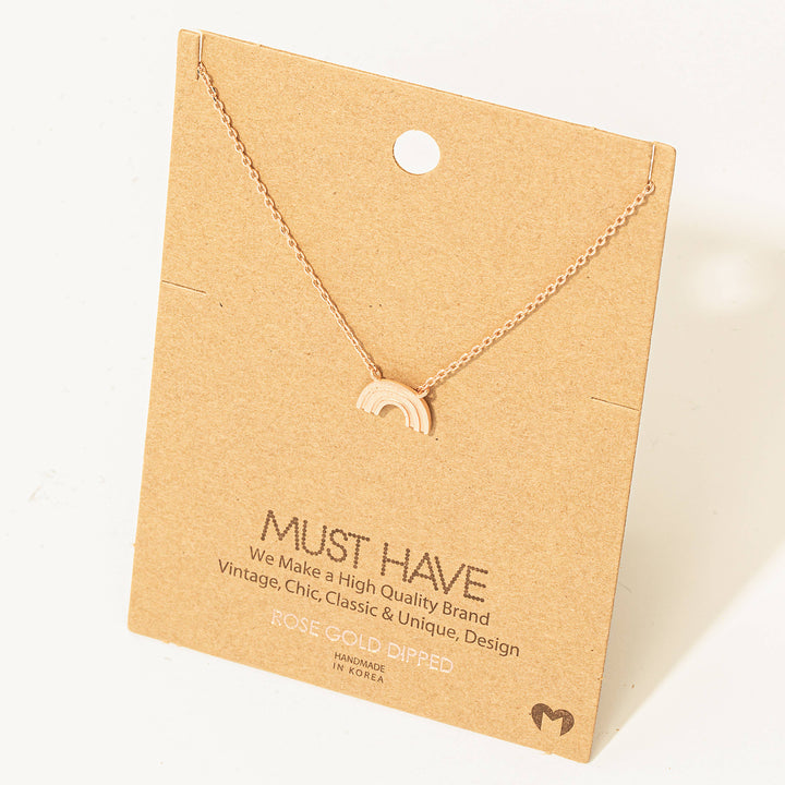 Mini Metallic Rainbow Pendant Necklace