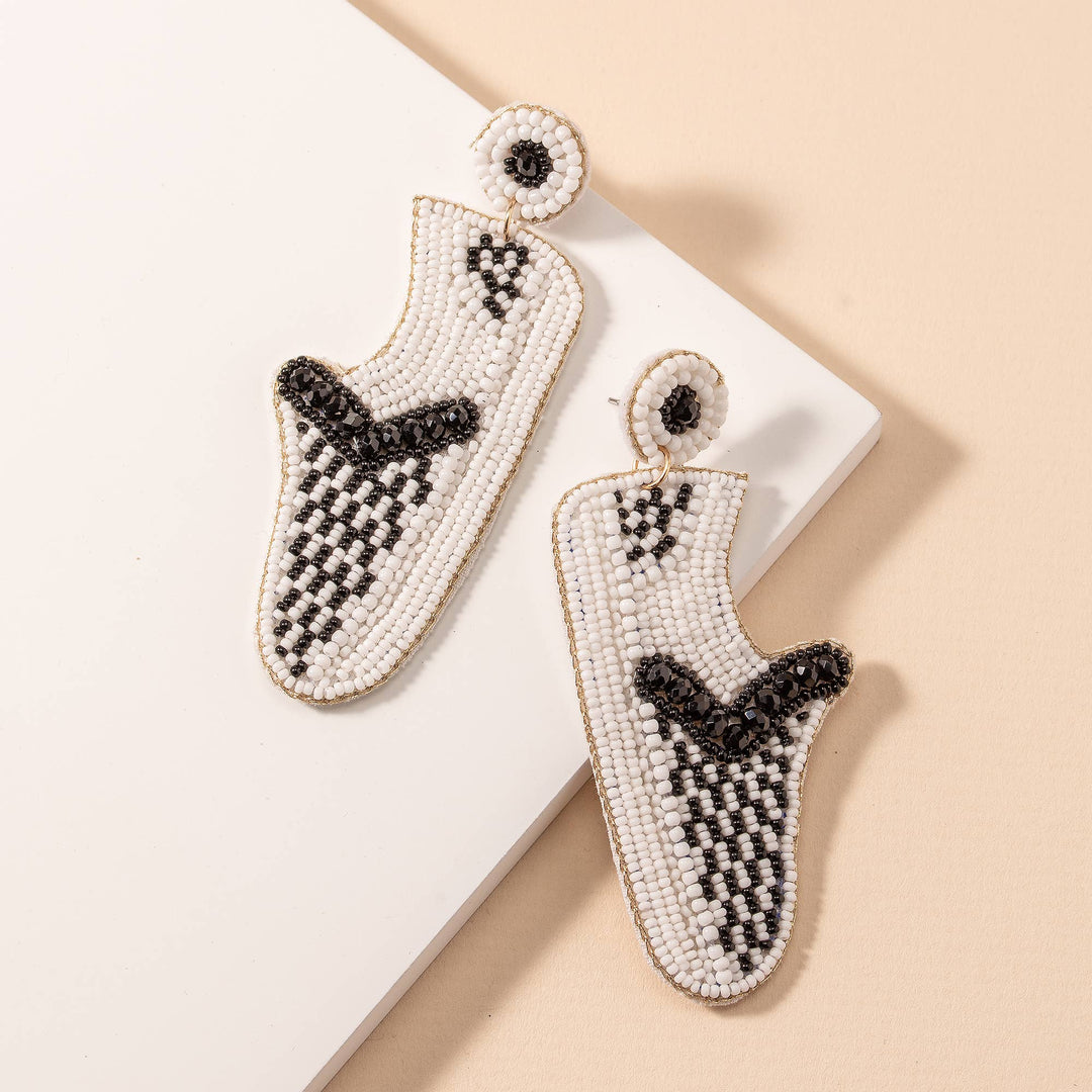 Black and White Sneaker Earrings