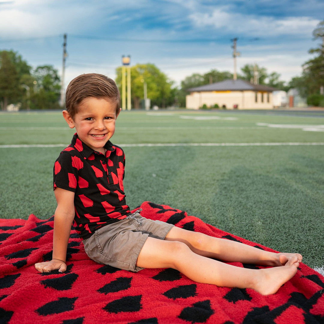 Georgia Black & Red Plush Blanket