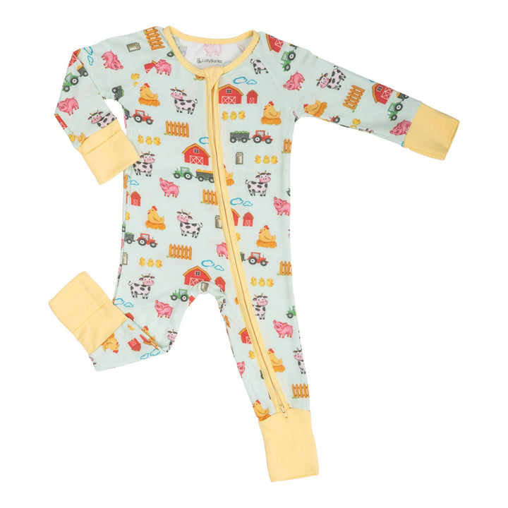Bamboo Baby Convertible Zipper Pajama Little Barnyard