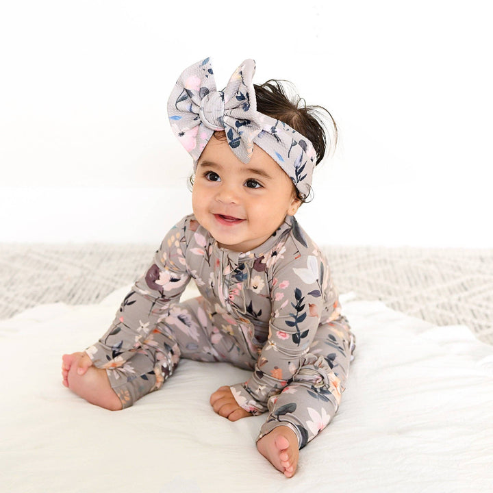 Tatum RUFFLE ZIP Bamboo One Piece Floral Baby Clothing