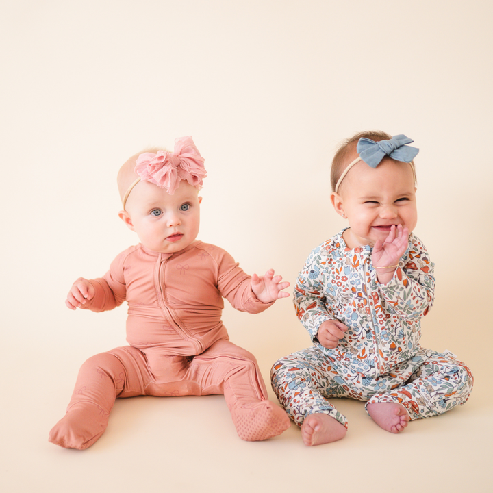 Bamboo 2-Way Convertible Zip Romper | Pink Bow (0-24m)