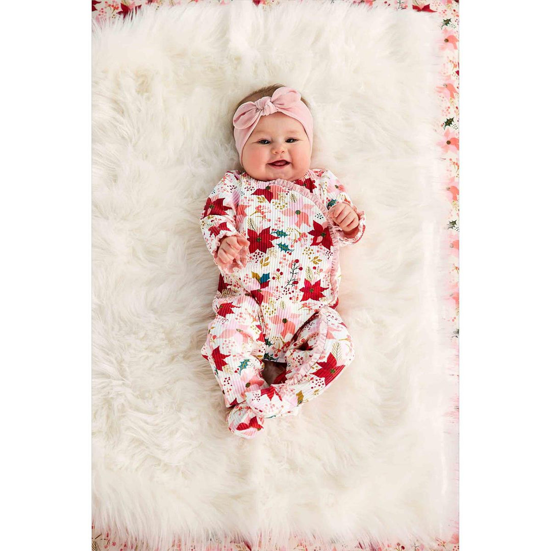 Poinsettia Swaddle & Headband Set