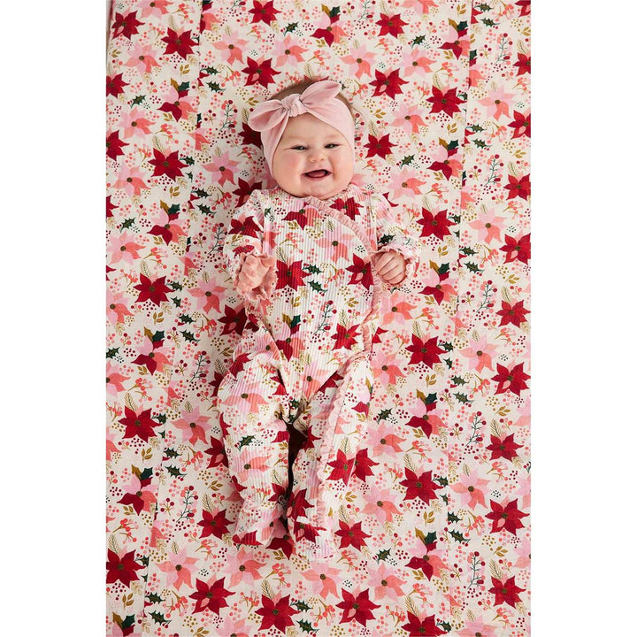 Poinsettia Swaddle & Headband Set