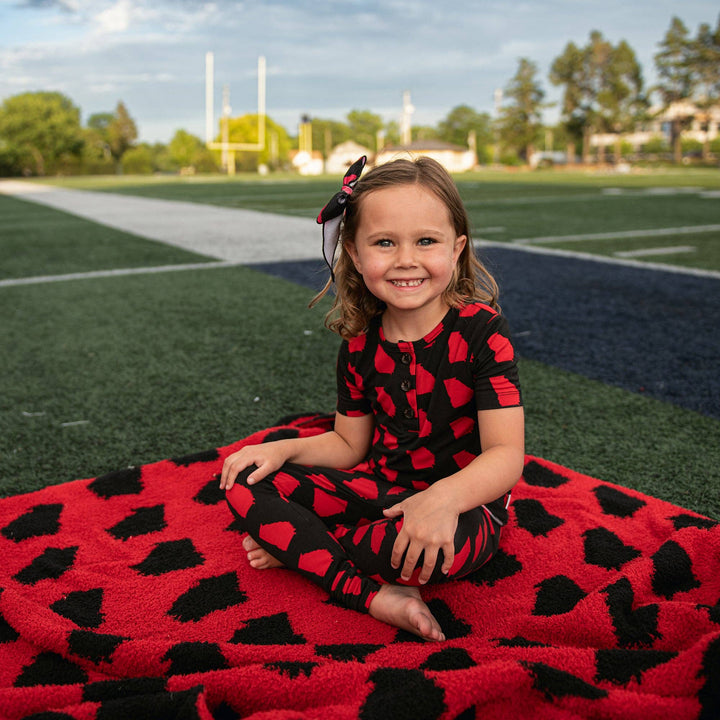 Georgia Black & Red Plush Blanket