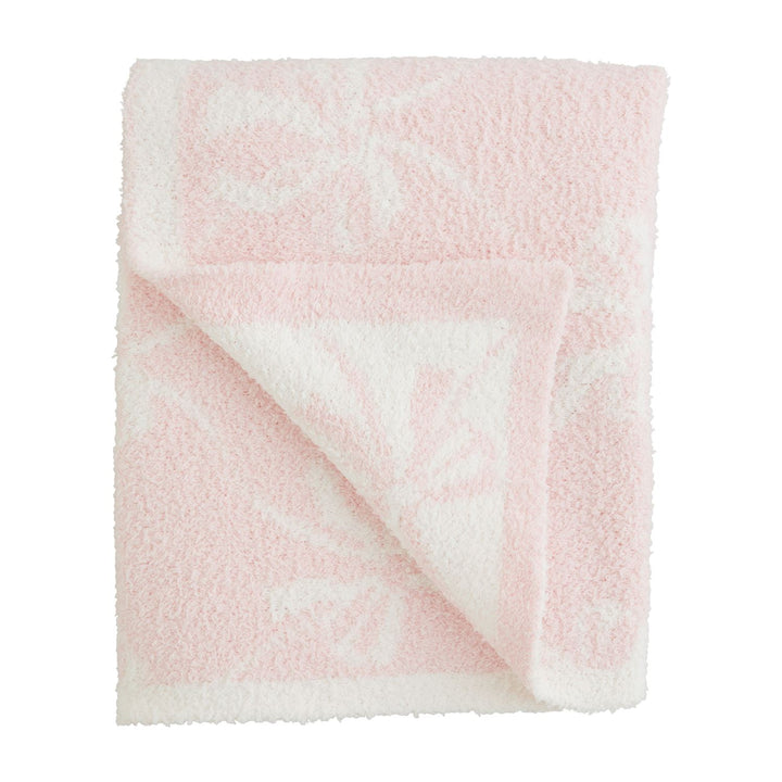 Pink Bow Chenille Blanket