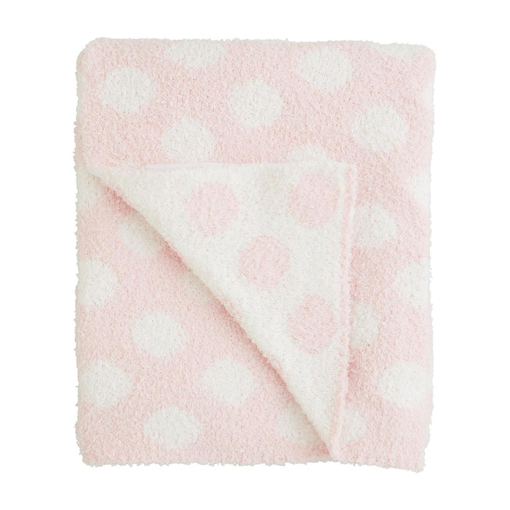Pink Polka Dot Chenille Blanket