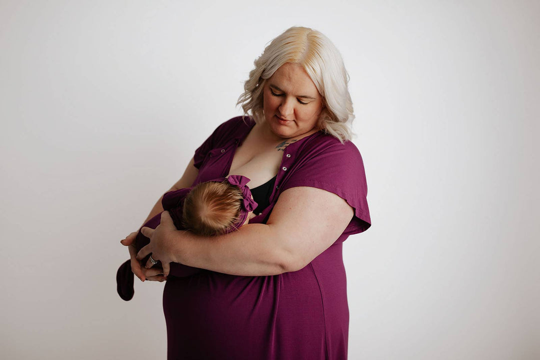 Plum Purple Knotted Newborn Baby Gown