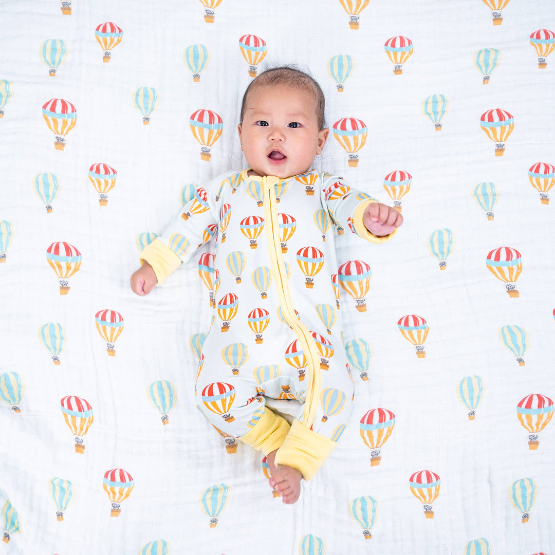 Bamboo Baby Convertible Zipper Pajama Hot Air Balloon
