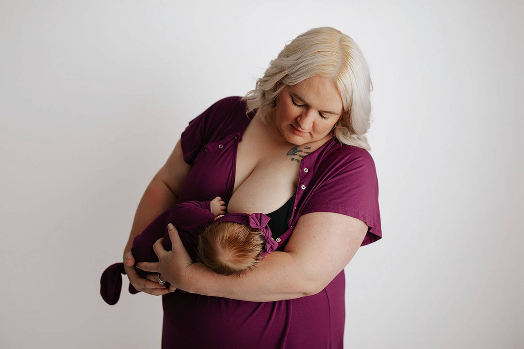 Plum Purple Knotted Newborn Baby Gown