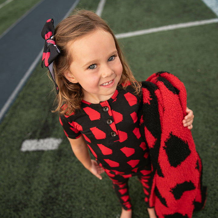 Georgia Black & Red Plush Mini Blanket