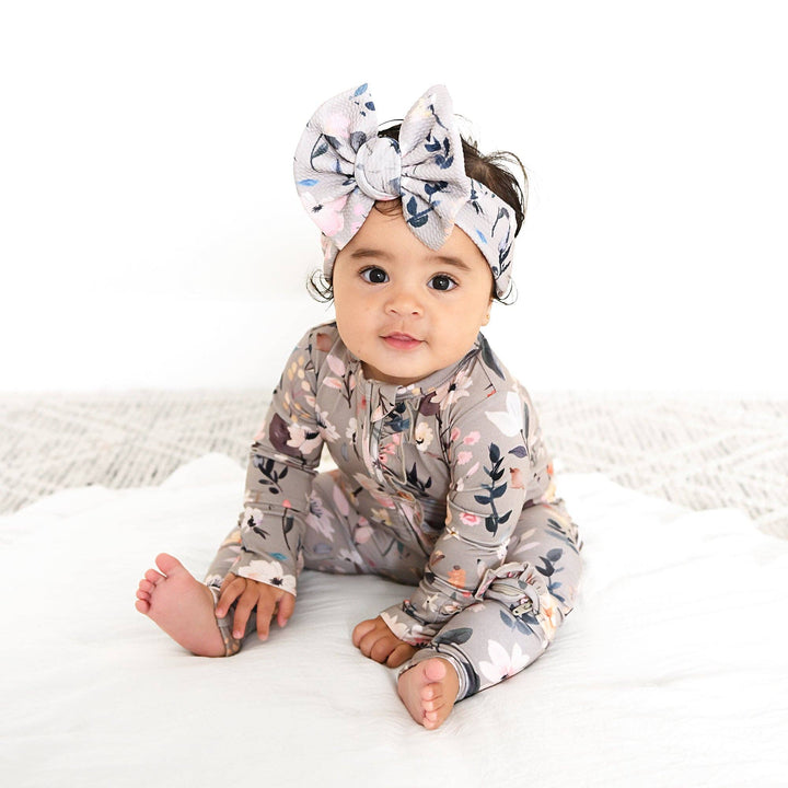 Tatum RUFFLE ZIP Bamboo One Piece Floral Baby Clothing