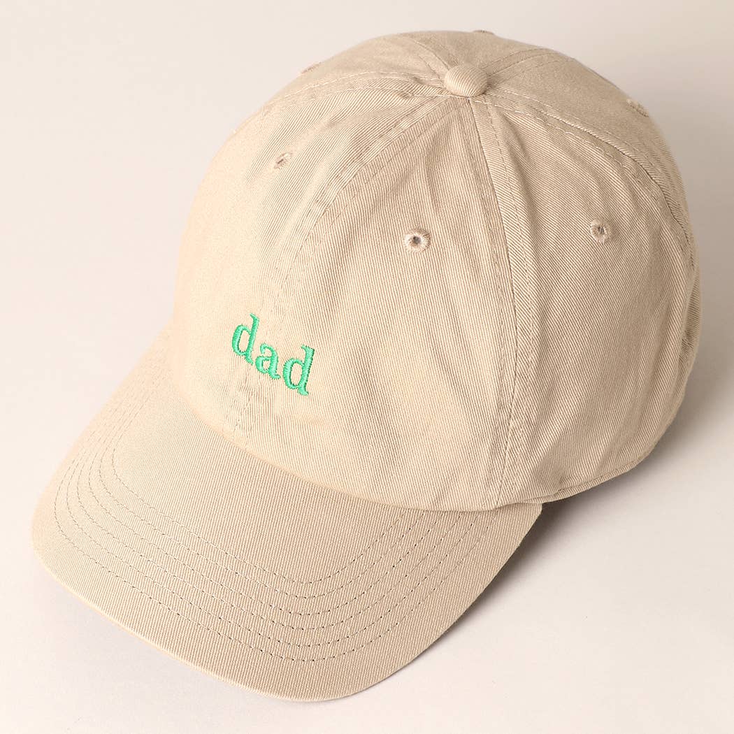 Father's Day Baseball Cap With Dad Text Embroidery
