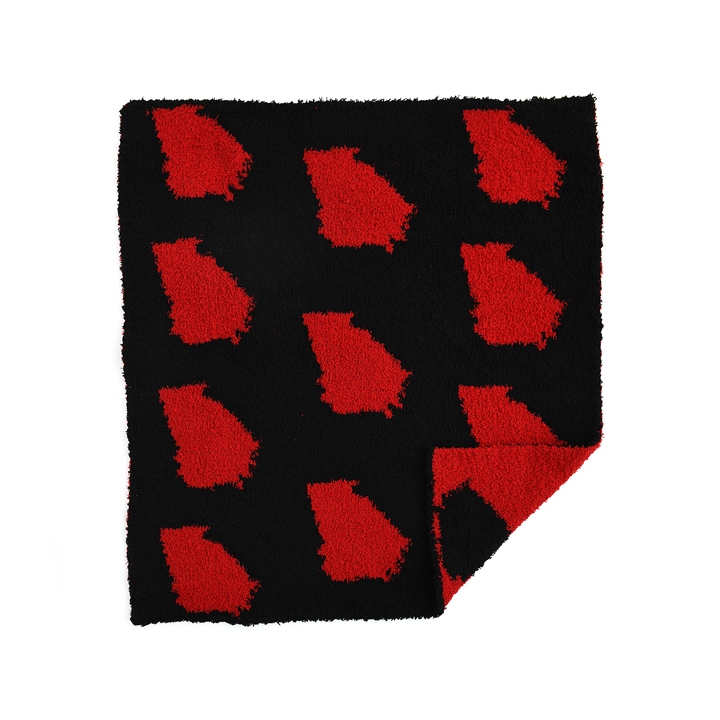 Georgia Black & Red Plush Mini Blanket