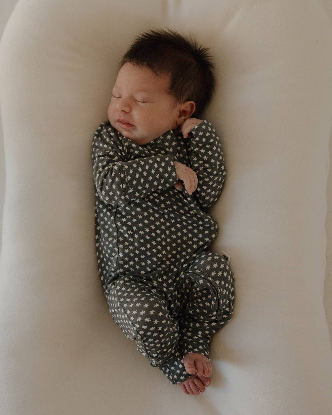Bamboo Zip Pajamas | Green Flowers