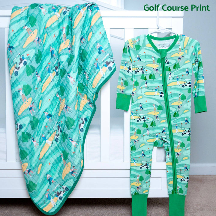 Bamboo Baby Convertible Zipper Pajama Golf Course
